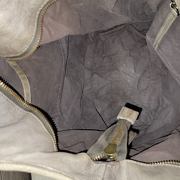 Florence Italy Gray Woven Leather Gray XL Tote Shoulder Bag Handbag Purse - Picture 9 of 14